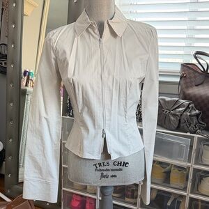 Khy Light Grey Poplin Collared Fitted Shirt